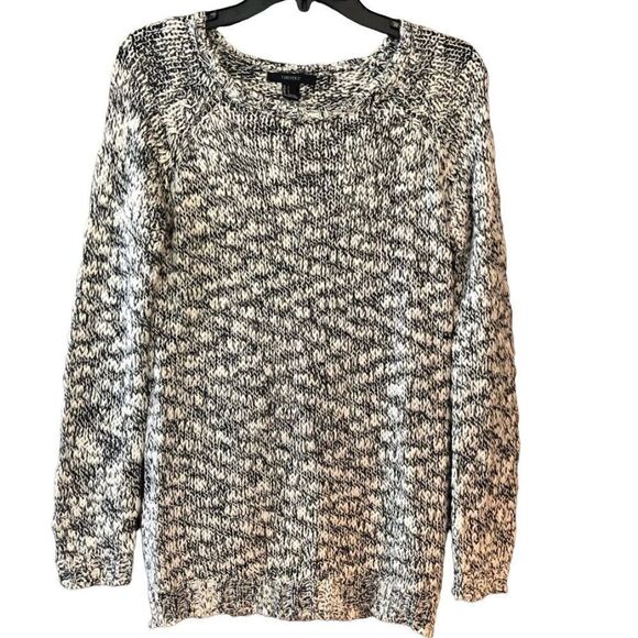Forever 21 Sz S Black White Chunky Knit Slouchy Relaxed Fit Sweater - Picture 1 of 6